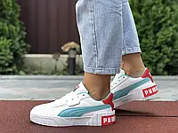 Женские кроссовки Puma Пума Cali Bold, кожа, белые с мятой. 39