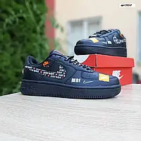 Женские кроссовки Nike Air Force 1 x Off-White Low Just Do It Pack, черные. 36