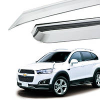 Ветровики хромированные, дефлекторы окон Chevrolet Captiva 2006-2017 (Autoclover/Корея)