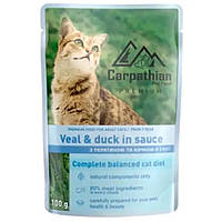 Carpathian Pet Food (Карпатиан Пет Фуд) Cat Veal Duck пауч для кошек с телятиной и уткой в соусе 100г*24шт.