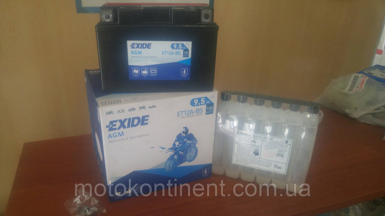Аккумулятор для мотоцикла гелевый EXIDE YT12A-BS 9.5Ah 150x87x105 (ID ...