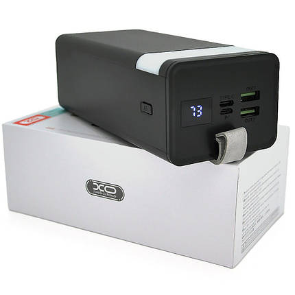 Портативний Power Bank XO-PR130 40000 mAh зовнішній акумулятор повербанк для смартфона швидка зарядка ліхтарик, фото 1