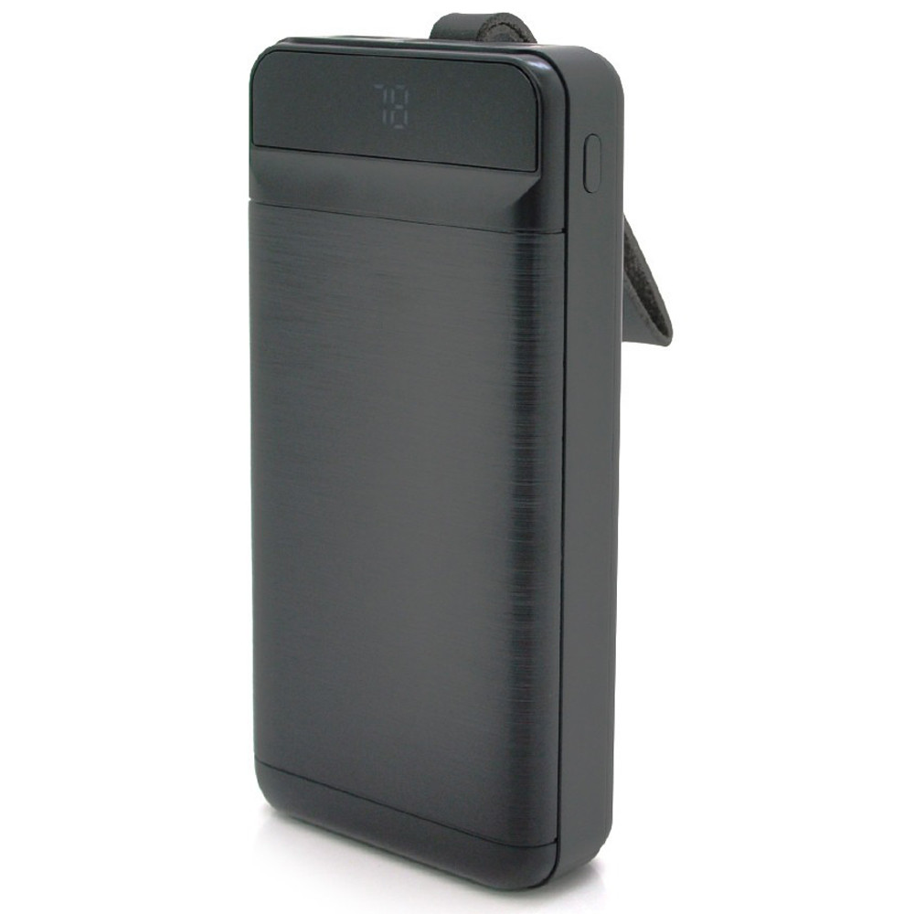 Портативний Power Bank XO-PR156 30000 mAh зовнішній акумулятор повербанк для смартфона з ліхтариком Чорний