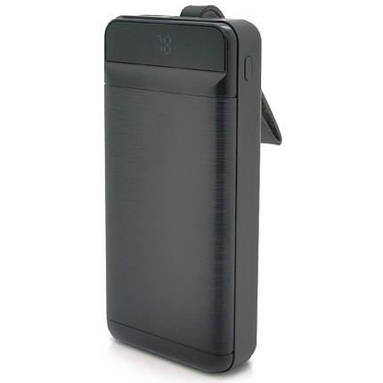 Портативний Power Bank XO-PR156 30000 mAh зовнішній акумулятор повербанк для смартфона з ліхтариком Чорний, фото 1