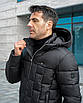 Чоловічі куртки зимові великого розміру 54-66 чорний, фото 5