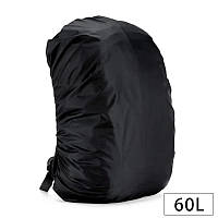Водонепроникний чохол на рюкзак Дощовик накидна на рюкзак, чорний, 60 л