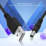 Перетворювач підвищувальний для роутера кабель USB 5 В 12 В 5,5x2,1 кабель для роутера модему від Powerbank, фото 11