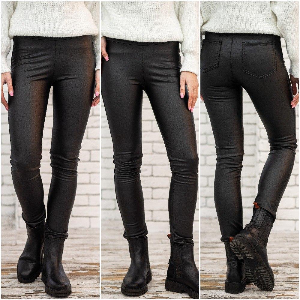 Стильні якісні шкіряні лосини на хутрі, модні лосини еко шкіра на хутрі. Теплі зручні лосини на хутрі"Сібіл", фото 1