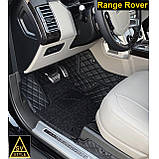 Килимки салону Range Rover Vogue з екошкіри 3D (2001-2012) з текстильними накидками, фото 2