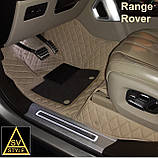 Килимки салону Range Rover Vogue з екошкіри 3D (2001-2012) з текстильними накидками, фото 4