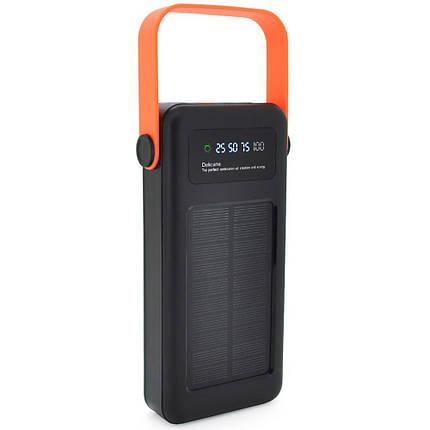 Портативний Power Bank Solar YM-635 30000 mAh повербанк для смартфона з сонячною батареєю і ліхтариком, фото 1