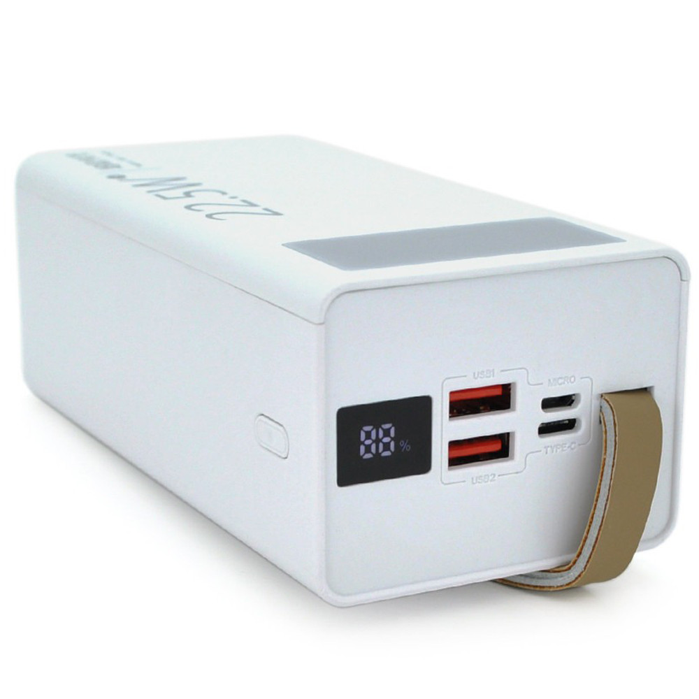 Портативний Power Bank YM-354 40000 mAh акумулятор повербанк для смартфона з ліхтариком швидка зарядка Білий