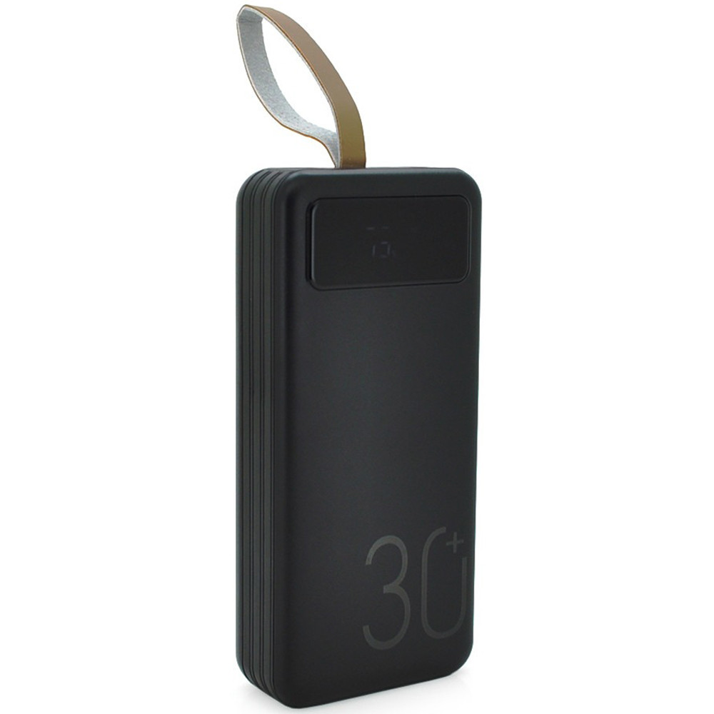 Портативний Power Bank YM-318KCX 30000 mAh зовнішній акумулятор повербанк для смартфона з ліхтариком Чорний