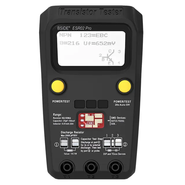 Професійний тестер електронних компонентів BSIDE ESR02 PRO, фото 1