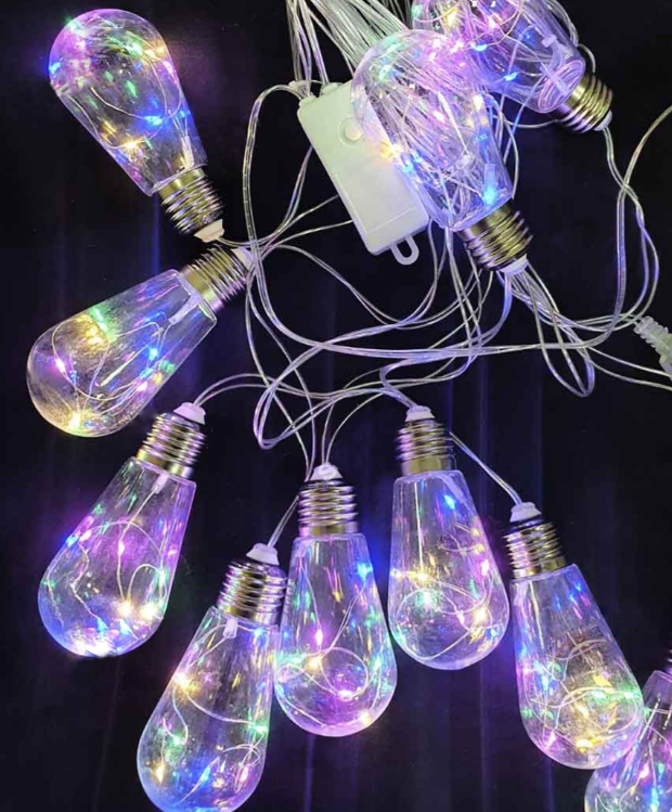 Світлодіодна гірлянда Штора Лампочки з росою 10 шт. LED 3х0.6м мультиколор Овальна, 4