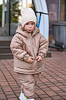 Детский зимний костюм плащевка 7244 бежевий