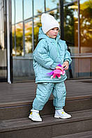Детский зимний костюм плащевка 7244 бірюза