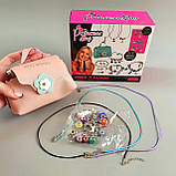 Набір прикрас 762-34 пандора намистини, підвіски, сумочка, основи для браслетів, в коробці, фото 3