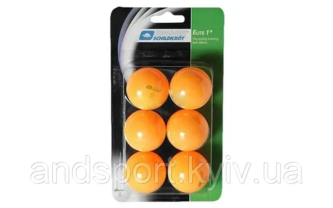 М'ячі для настільного тенісу Donic-Schildkrot Elite 1* 40+ (6), фото 2