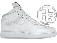 Женские кроссовки Louis Vuitton х Nike Air Force 1 Mid By Virgil Abloh White ALL09484