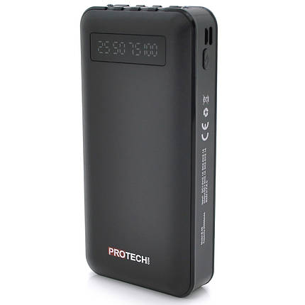 Портативний Power Bank ProTech-B05 20000 mAh акумулятор повербанк для смартфона з ліхтариком Чорний, фото 1