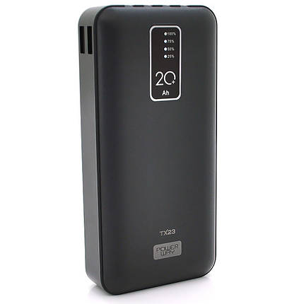 Портативний Power Bank Power Way TX-23 20000 mAh зовнішній акумулятор повербанк для смартфона Чорний, фото 1