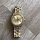 Жіночі годинники Michael Kors якісні . Брендові наручний годинник з камінням золотисті сріблясті, фото 2