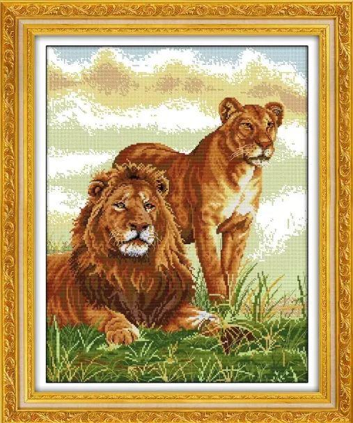 Набір для вишивання за нанесеною на канву схемою "Accompanying". AIDA 14CT printed , 41*51 см