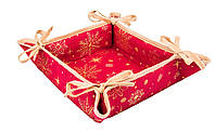 Хлебница текстильная Новогодняя корзинка для сладостей Limaso 20х20х8 см. гобелен