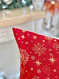 Декоративна наволочка Новорічна 45х45 см, однобічна гобелен, фото 3