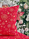 Декоративна наволочка Новорічна 45х45 см, однобічна гобелен, фото 4