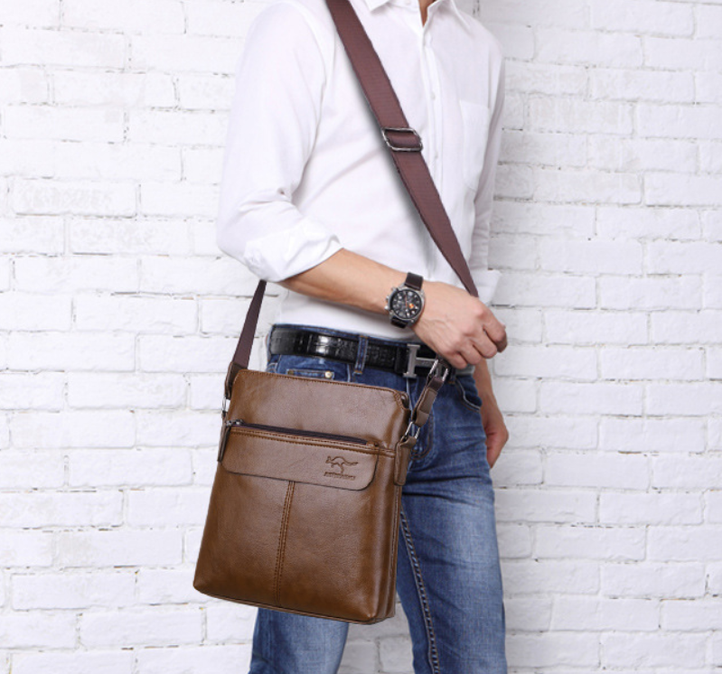 Качественная мужская сумка планшетка Кенгуру, сумка-планшет на плечо для мужчин - фото 9 - id-p1991578798