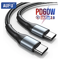 Кабель AUFU USB C to USB Type C Cable, Quick Charge 3.0 60W PD Fast Charging