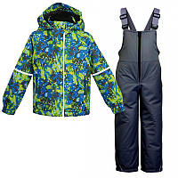 Дитячий зимовий комплект для хлопчика SNOW2 (952-02026-22) DaNa-kids B.TEX 104 р. Темно-сірий/Зелений