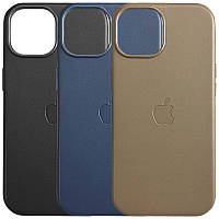 Кожаный чехол Leather Case (AAA) with MagSafe and Animation для Apple iPhone 15 (6.1") BAN