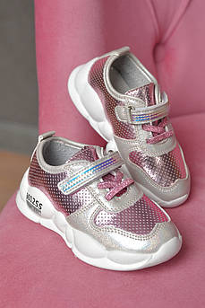 Кросівки дитячі для дівчинки демісезонні рожевого кольору 166107M