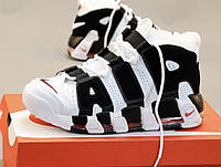 Nike Air More Uptempo White Black Red Fur