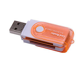 Картридер 4 в 1 mini SD, micro SD, MS, MMC, фото 3