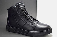 Мужские кожаные зимние ботинки великаны черные Vivaro 5750