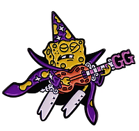 Губка боб спанч боб брошь брошка значок пин металл Sponge Bob ЭЛВИС с гитарой