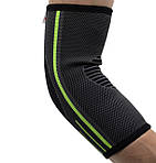 Компресійний налокітник MadMax MFA-283 3D Compressive elbow support Dark grey/Neon green M, фото 6