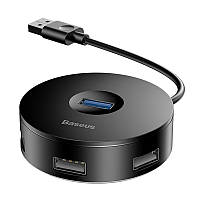Перехідник HUB Baseus Round Box USB to USB 3.0 + 3USB 2.0 (1m) (CAHUB) GRI
