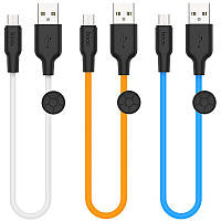 Дата кабель Hoco X21 Plus Silicone MicroUSB Cable (0.25m) GRI