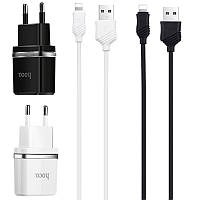 МЗП Hoco C12 Charger + Cable Lightning 2.4A 2USB GRI