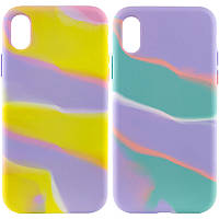 Чехол Silicone case full Aquarelle для Apple iPhone X / XS (5.8") BAN