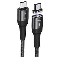 Дата кабель USAMS US-SJ466 U58 Type-C to Type-C 100W PD Fast Charge Magnetic Data Cable (1.5m) GRI