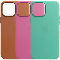Кожаный чехол Leather Case (AA) with MagSafe для Apple iPhone 13 Pro (6.1") GRI