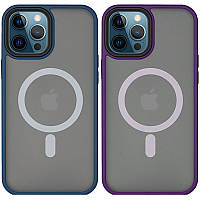 TPU+PC чехол Metal Buttons with MagSafe для Apple iPhone 14 Pro (6.1") GRI
