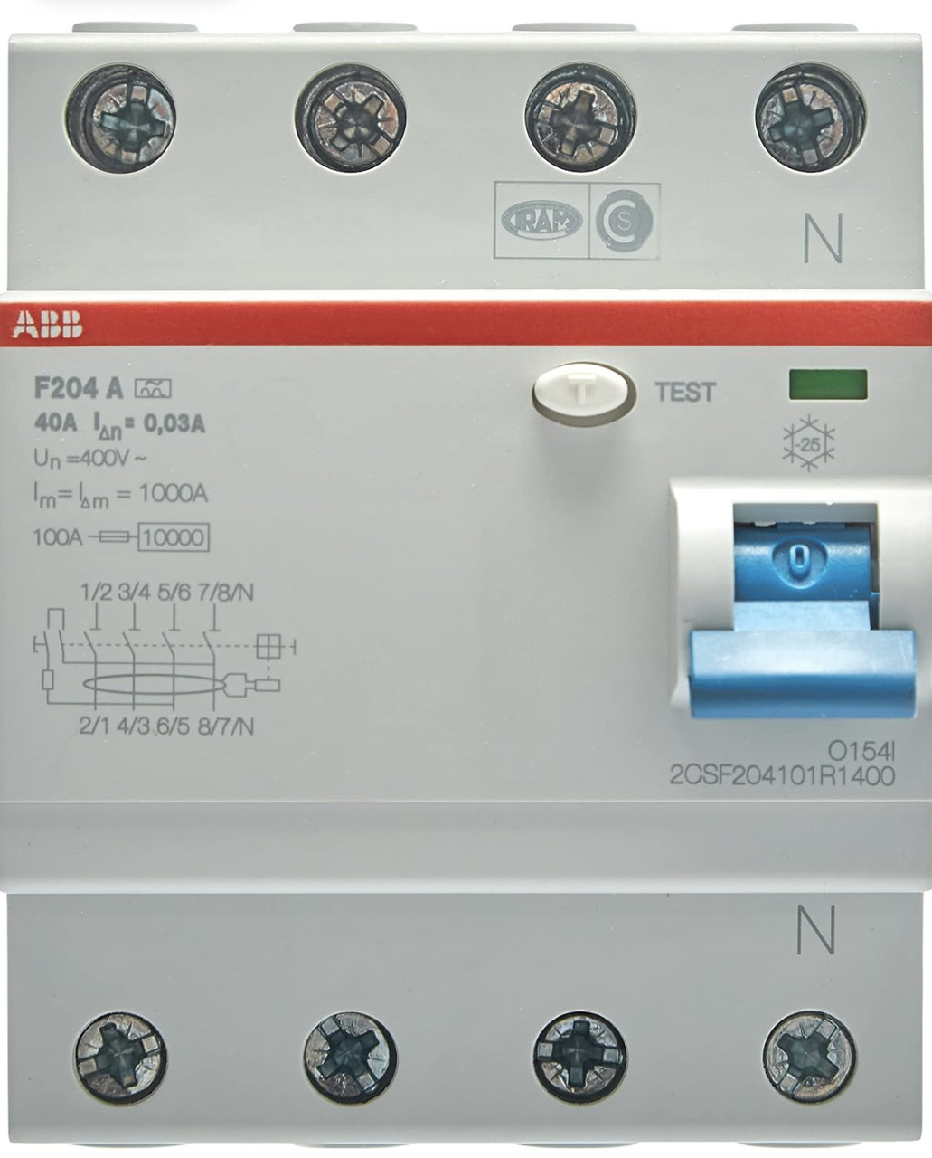 ABB Fi-Schutzschalter 2CSF204101R1400, 4-полиг, F204A-40/0,03