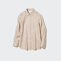 Сорочка Uniqlo PREMIUM LINEN розмір XS бежева (446845)